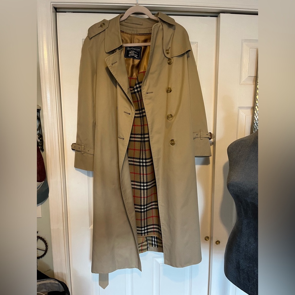 Vintage Burberry Removable Wool Lined Trench Coat